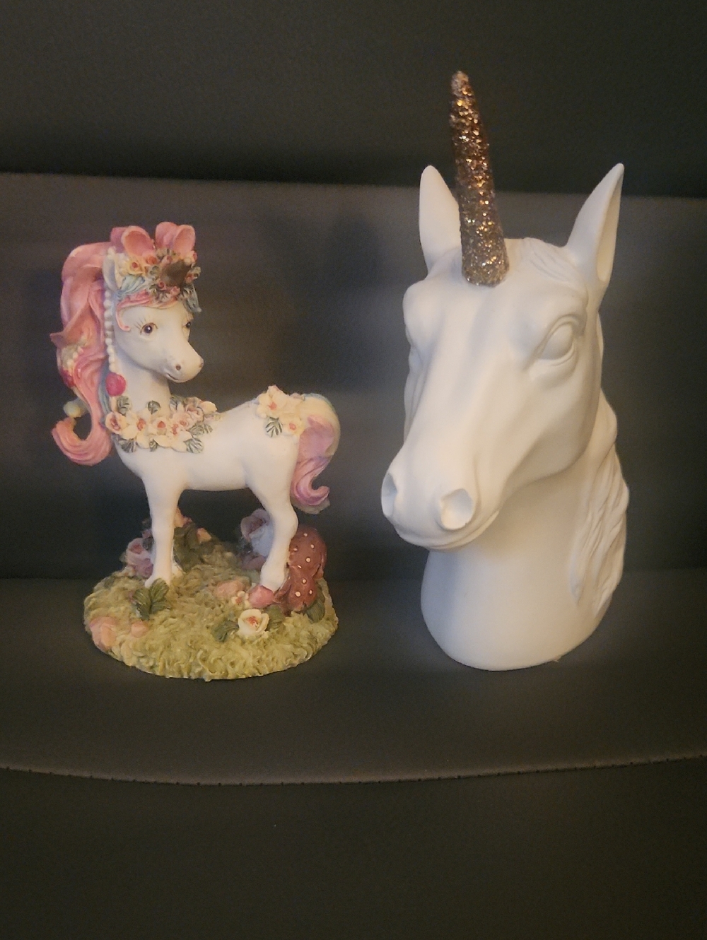 2 Unicorn Figurines